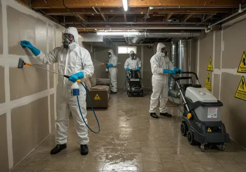 Basement Moisture Removal and Structural Drying process in Corydon, IA